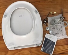 Lunettes abattant BLANC de QUALITE toilette siege WC Villeroy & Boch 32.5 x 39cm