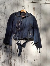 Veste en jean Levi's femme - S - bleu avec motifs métal - très bon état