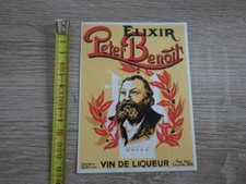 Etiquette Alcool Ancienne ELIXIR PETER BENOIT Vin de Liqueur Chromo lithographie