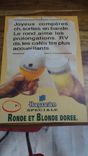 PLV BIERE HOEGAARDEN SPECIALE RONDE BLONDE DOREE CARTON ENSEIGNE GLACOIDE