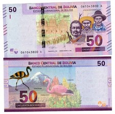 Bolivie BOLIVIA Billet 50 Bolivianos 2018 P250 Flamant Rose Neuf UNC