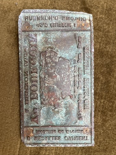 Ancienne plaque bronze - ancienne, et