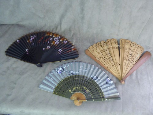 Lot eventails anciens - eventails, anciens.