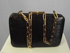 Sac en lézard noir rigide à