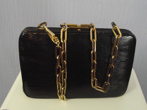 Sac lézard noir rigide - noir,