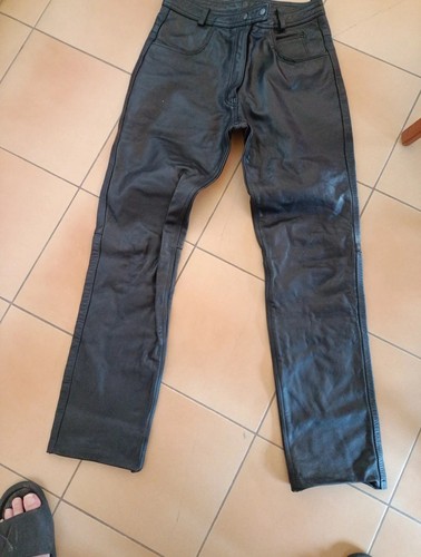 Pantalon cuir moto 44 - cuir,