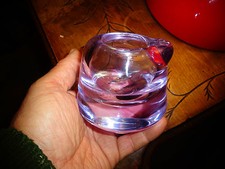 Superbe Massif Cendrier Verre "Boule" Vert Travail artisanal de Maitre Verrier 