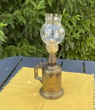 Lampe ancienne à essence Olympe style lampe Pigeon France laiton & verre globe