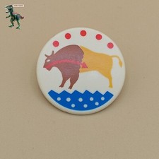 Playmobil-Bouclier-Rond-Blanc-Bison-Buffle-Indien-Indigène-Ouest