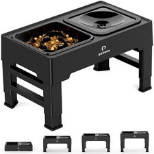 Gamelles Surélevées de 4 Hauteurs Ajustables Support avec Gamelle Anti-Glouto...