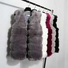 Gilet Sans Manches En Fourrure Synthétique De Renard Pour Femmes