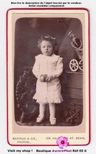 FILLETTE & PETIT LANDEAU À POUPÉE, JOUET, TOY, DOLL, CDV MERIEUX à PARIS -EE6