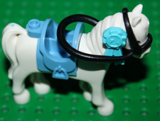Cheval Lego Friends White Equipé :selle 93086,Bridle 93087 , Ruban ref 92355f