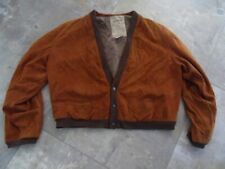 BLOUSON GILET 3 BOUTONS PRESSION DAIM LIBERTO ANNEES 80 MADE IN FRANCE VINTAGE