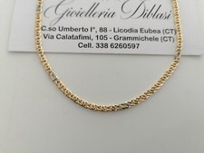 18K OR JAUNE BLANC Chaîne Solide COLLIER Massif Maille Homme Femme 750% Italie