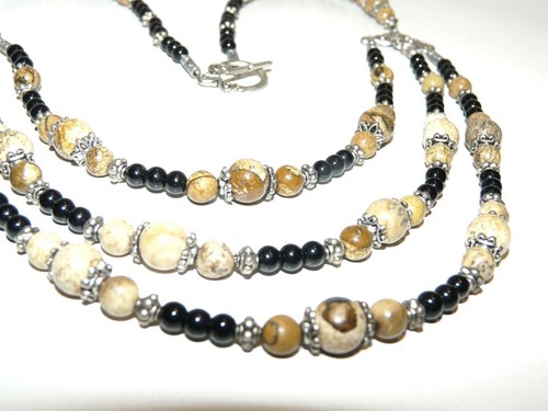 Collier plastron rgs pierres - collier,
