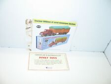 1 fiche + certif. DINKY TOYS ATLAS repro ref 36 B Willéme semi-remorque fruehauf