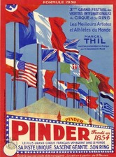 "PINDER 1938" Affiche originale  Litho M. ORCEL  (Marcel THIL) Cirque et ring