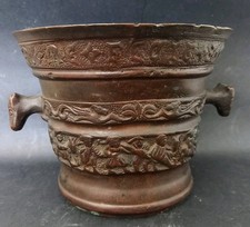 Ancien Grand Mortier Bronze XVII Antique Large Mortar 17th