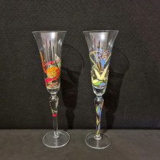 2 grands verres décoratifs à