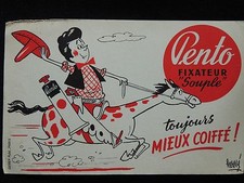 Buvard PENTO fixateur souple. coiffure gel cow-boy déco vintage collection