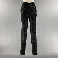 GUCCI Taille 4 Noir Rayon Mélange Jacquard Taille Basse Robe Pantalon