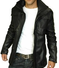 Blouson de motard en cuir noir