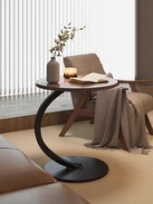 Table Basse en Bois Table Basse Ronde Petite Table d'appoint en Forme de C Di...