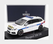 1:43 NOREV Peugeot 308 Sw Station Wagon Police Municipale 2018 White NV473944