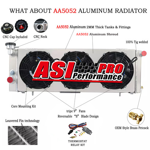 Aluminium radiateur shroud - aluminium, +