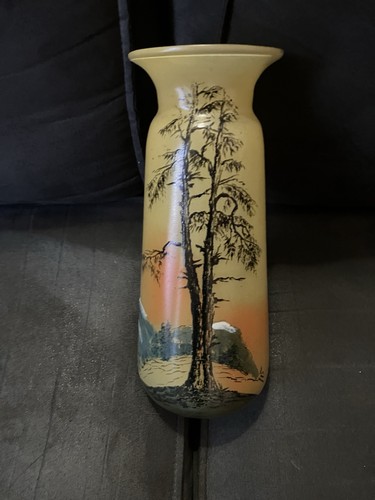 Vase verre peint art deco - vase,