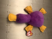 🔥 Ty Beanie Babies Patti The Platypus RARE RETIRED MAGENTA COLOR PVC PELLETS🔥