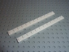 2 x LEGO Plate 1 x 12 White