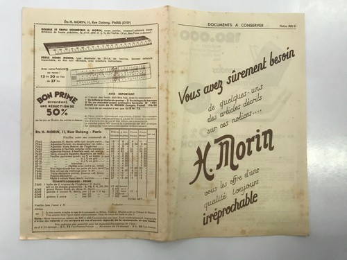 Ancienne notice morin 400d - h,