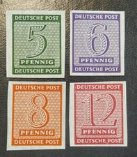 Série 4 Timbres Non Dentelé Allemagne Orientale Saxe N° 1 À 4 Neuf(*) 1945