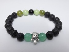 Bracelet Pierre de Lave - Calcédoïne verte - Jade Vert - Tourmaline - Aventurine