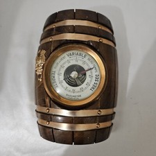 A2 BAROMETRE DEMI TONNEAU BOIS  BEAUJOLAIS / VINTAGE COLLECTION  DECORATION