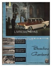 1958 DOCUMENT (ref Rap 476) PUB AUTO : SIMCA VEDETTE BEAULIEU CHAMBORD   1p