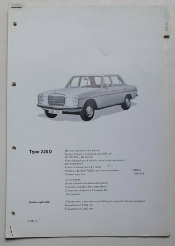 Fiches technique mercedes - fiches, 220