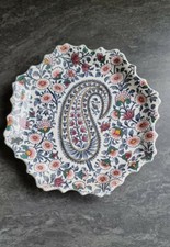 TRÈS BELLE ET ANCIENNE ASSIETTE GIEN CACHEMIRE 