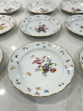 12 Meissen Hand Painted Flower