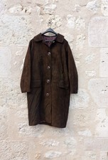 Manteau vintage en daim marron foncé pour femme 1970 Taille 42-44 L'IDEAL