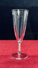 LALIQUE GUEBWILLER TALL FLUTED GLASS FLUTE A CHAMPAGNE CRISTAL TAILLE ART DECO