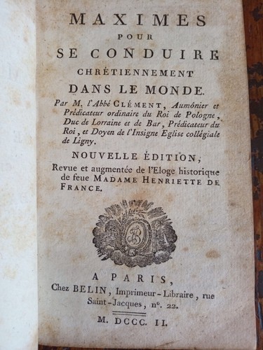 Abbé clément maximes pour - abbé,