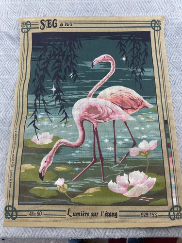 Canevas tapisserie flamants - tapisserie,