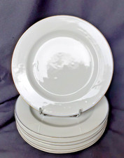 6 assiettes en porcelaine Haviland D. 22 cm filet or et bleu