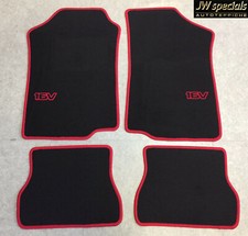 Tapis De Sol Pour VW GOLF 2 19E Et 16V Noir Rouge 1983-1992 4 Pièces