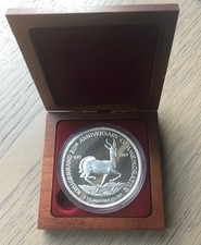 Pièce de 5 oz krugerrand commémorative du 20e anniversaire, en argent pur à 999