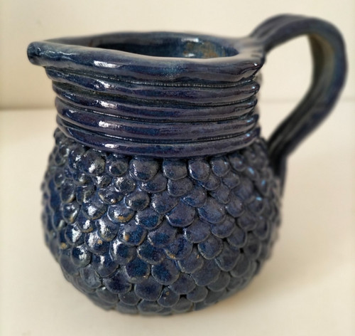 Pichet artisanal grès bleu - en,
