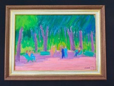 FRANCOIS DIANA TABLEAU 37,5X55  DANS LE PARC ECOLE PROVENCALE PROCHE AMBROGIANI